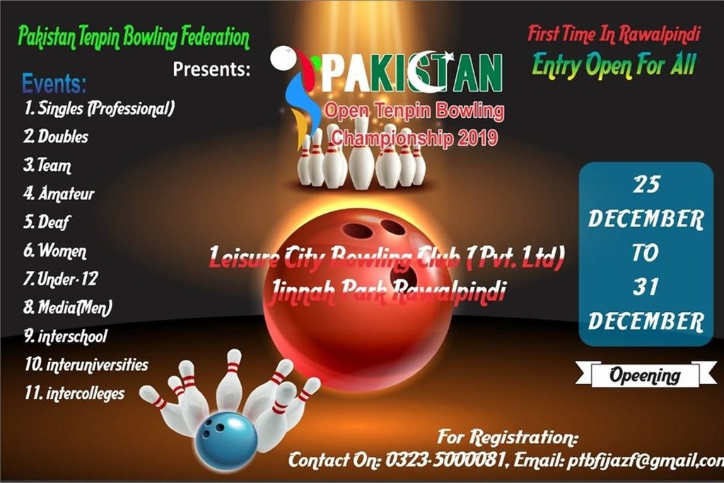 PTBF to hold Pakistan Open Tenpin Bowling Championship 2019